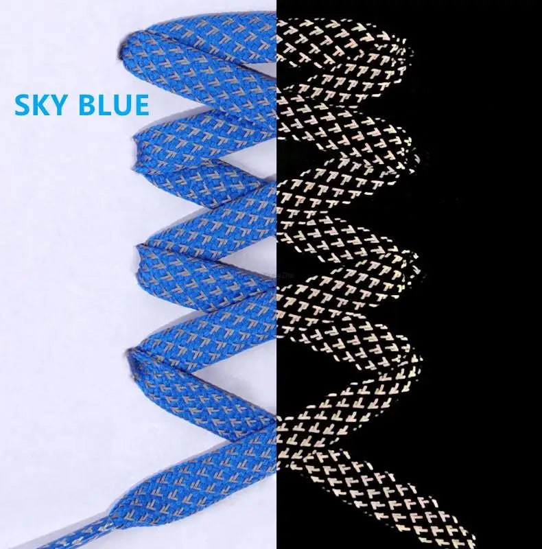 2026 New Reflective Shoe Laces Flat Shoelaces for Sneakers Colorful Reflective Laces Luminous Shoelace 100/120/140/160CM Strings