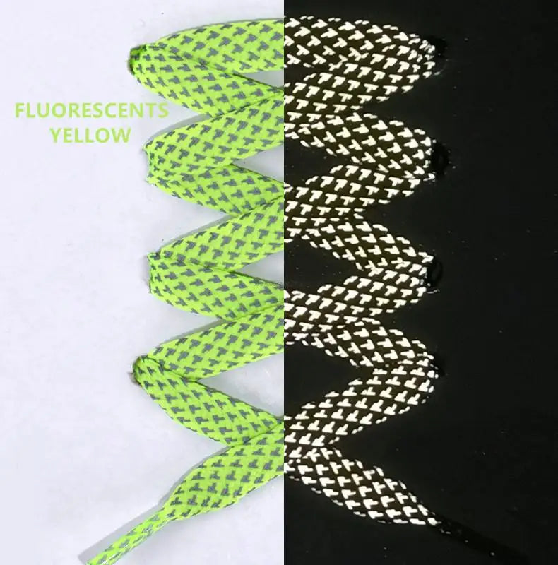 2026 New Reflective Shoe Laces Flat Shoelaces for Sneakers Colorful Reflective Laces Luminous Shoelace 100/120/140/160CM Strings
