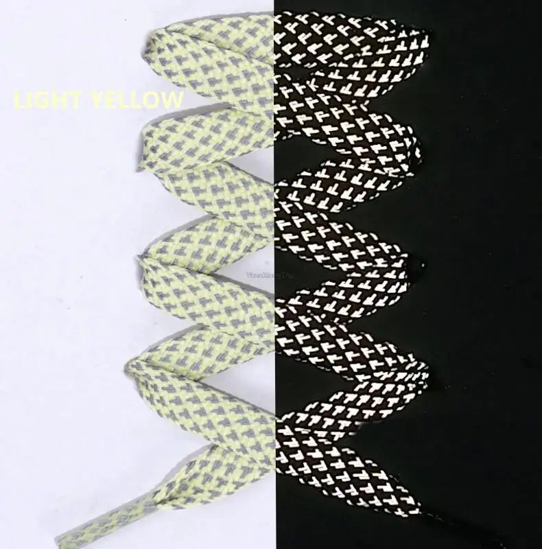 2026 New Reflective Shoe Laces Flat Shoelaces for Sneakers Colorful Reflective Laces Luminous Shoelace 100/120/140/160CM Strings