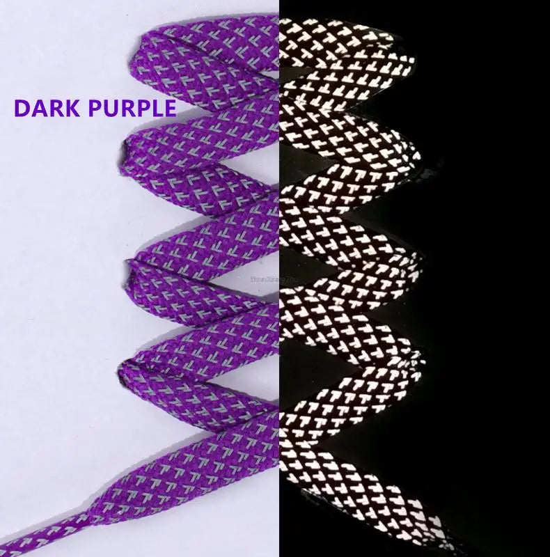 2026 New Reflective Shoe Laces Flat Shoelaces for Sneakers Colorful Reflective Laces Luminous Shoelace 100/120/140/160CM Strings