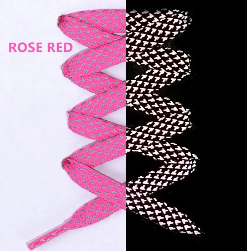 2026 New Reflective Shoe Laces Flat Shoelaces for Sneakers Colorful Reflective Laces Luminous Shoelace 100/120/140/160CM Strings