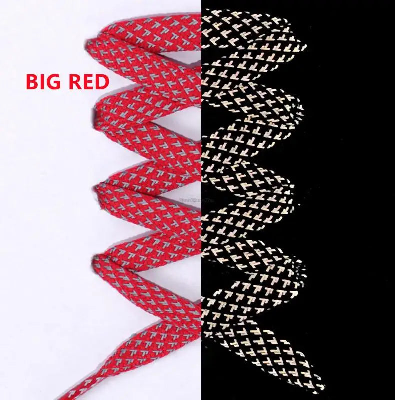 2026 New Reflective Shoe Laces Flat Shoelaces for Sneakers Colorful Reflective Laces Luminous Shoelace 100/120/140/160CM Strings