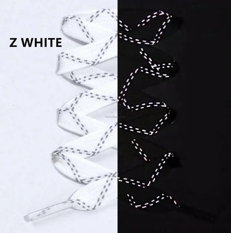 2026 New Reflective Shoe Laces Flat Shoelaces for Sneakers Colorful Reflective Laces Luminous Shoelace 100/120/140/160CM Strings