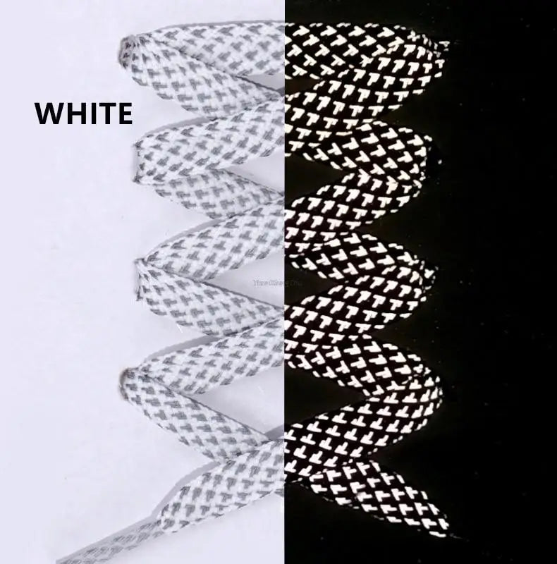 2026 New Reflective Shoe Laces Flat Shoelaces for Sneakers Colorful Reflective Laces Luminous Shoelace 100/120/140/160CM Strings