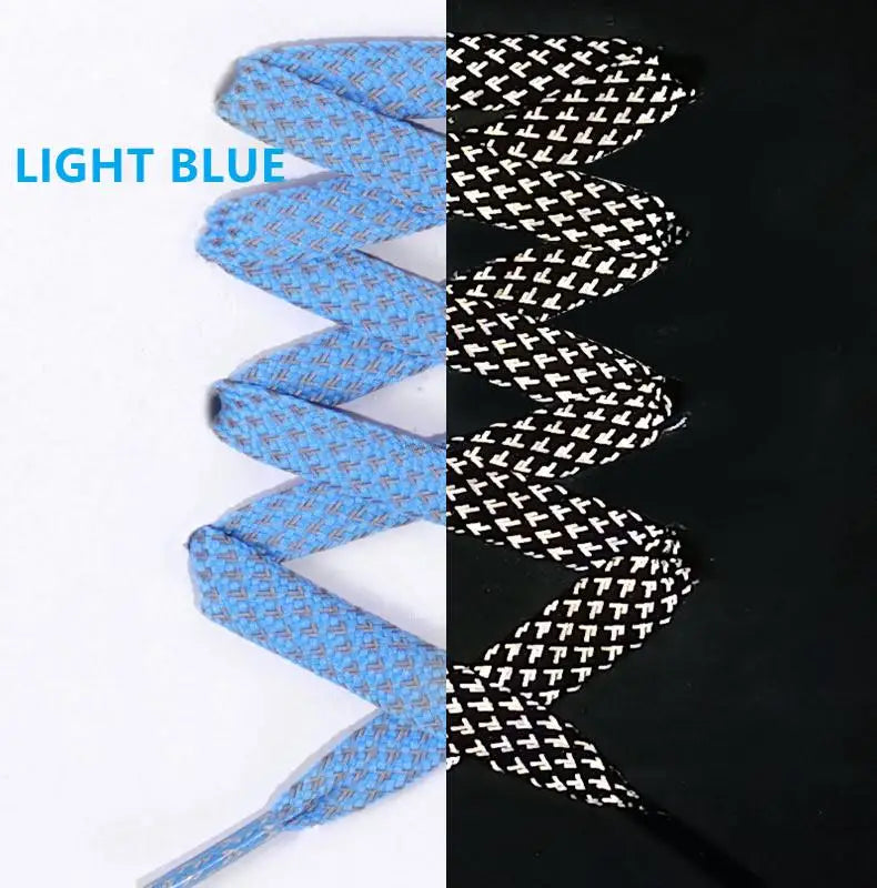 2026 New Reflective Shoe Laces Flat Shoelaces for Sneakers Colorful Reflective Laces Luminous Shoelace 100/120/140/160CM Strings