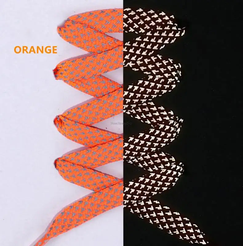 2026 New Reflective Shoe Laces Flat Shoelaces for Sneakers Colorful Reflective Laces Luminous Shoelace 100/120/140/160CM Strings