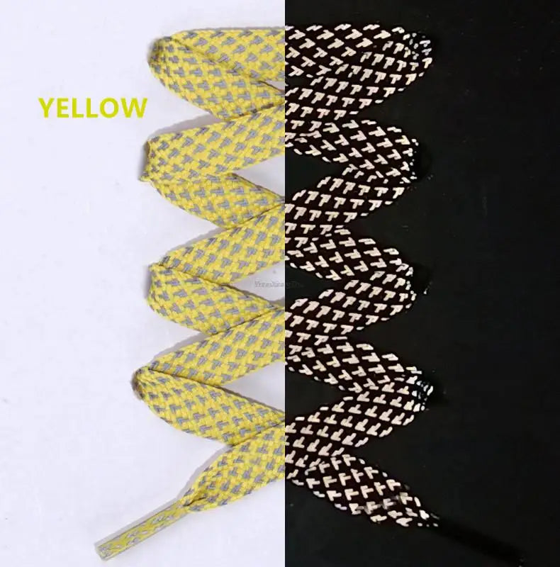2026 New Reflective Shoe Laces Flat Shoelaces for Sneakers Colorful Reflective Laces Luminous Shoelace 100/120/140/160CM Strings