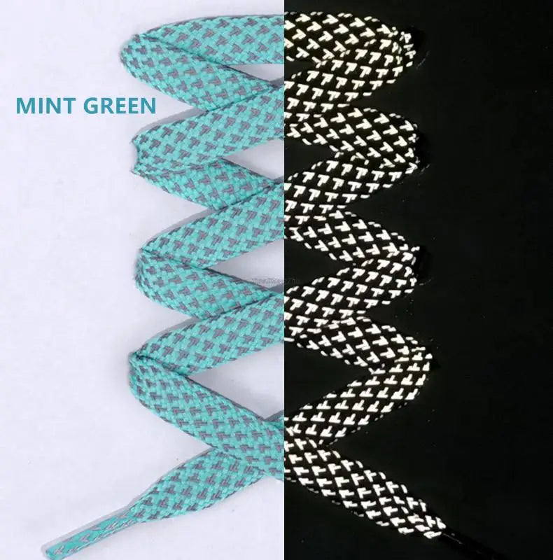 2026 New Reflective Shoe Laces Flat Shoelaces for Sneakers Colorful Reflective Laces Luminous Shoelace 100/120/140/160CM Strings