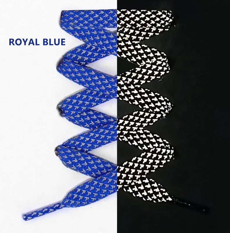 2026 New Reflective Shoe Laces Flat Shoelaces for Sneakers Colorful Reflective Laces Luminous Shoelace 100/120/140/160CM Strings