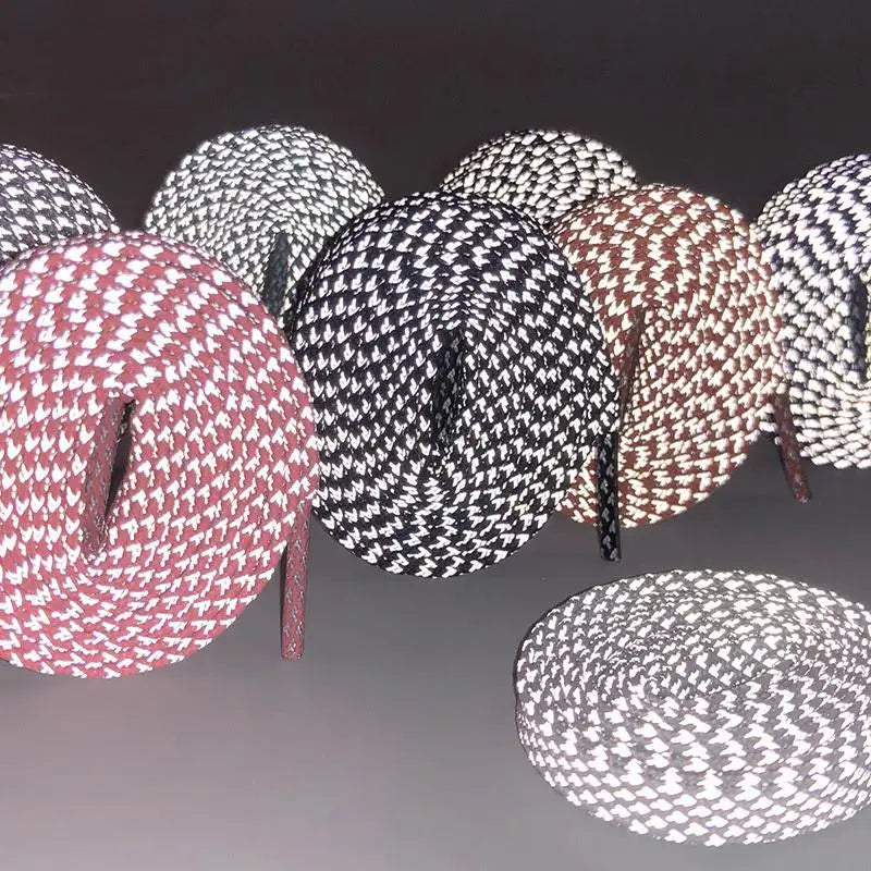2026 New Reflective Shoe Laces Flat Shoelaces for Sneakers Colorful Reflective Laces Luminous Shoelace 100/120/140/160CM Strings